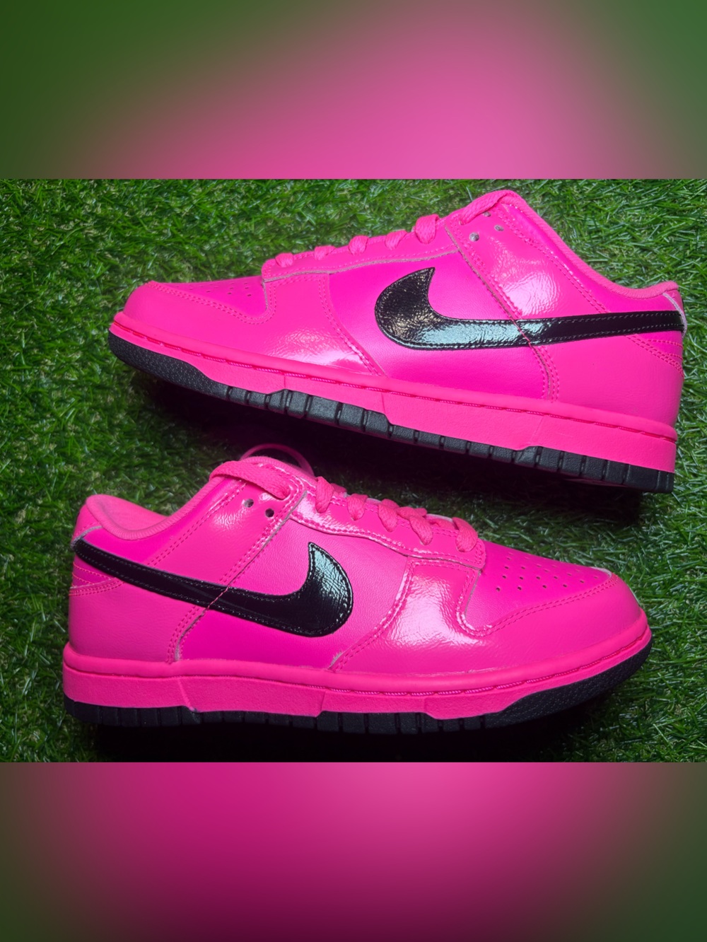 Nike Hot Pink Dunks Sneakers with Black Swoosh Hottest dunk out there